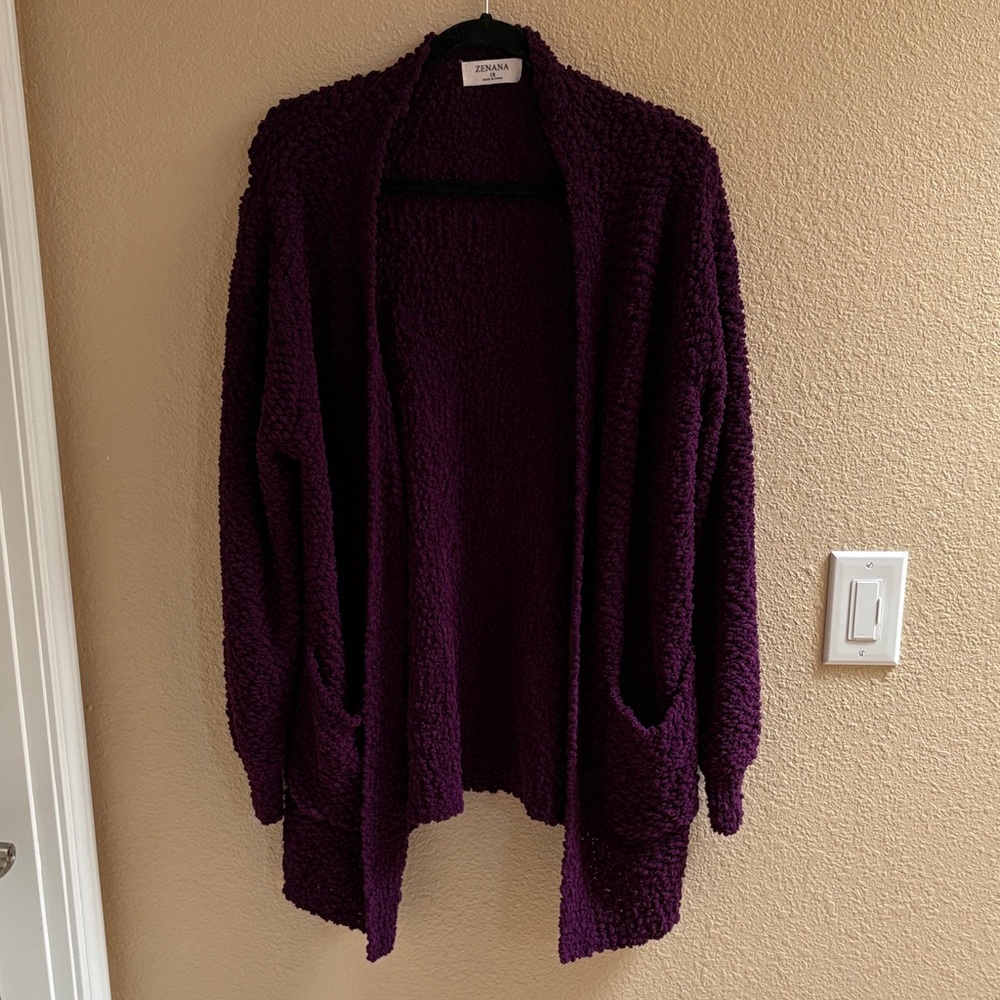 Cozy Women's Cardigan in Rich Purple